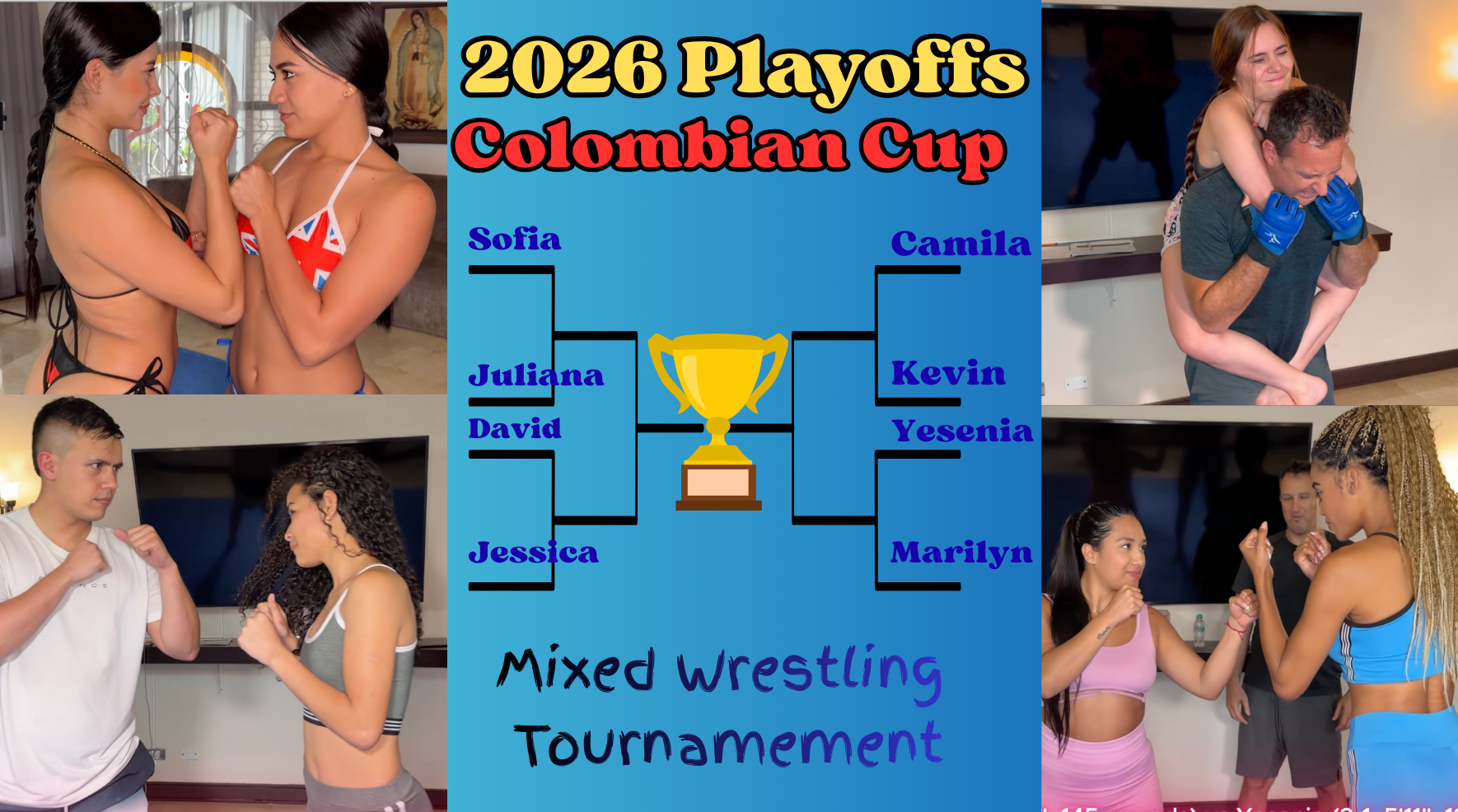 2026 Playoff Bracket for the Colombian Cup Mixed Wrestling Tournament